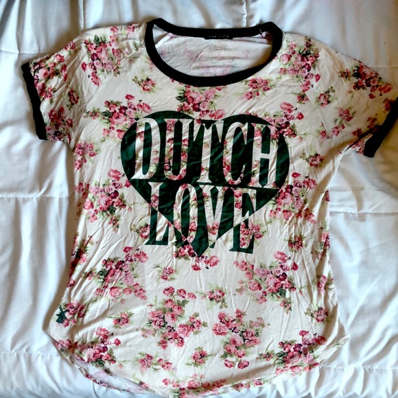 Dutch Bros “Dutch love” Floral T-shirt Size Medium - Picture 1 of 3
